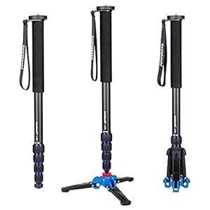 Koolehaoda Professional 65-inch Camera Aluminium Monopod with Folding Three Feet Support Stand K-288+A1