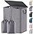 Lifewit Double Laundry Hamper with Lid and Removable Laundry Bags, Large Collapsible 2 Dividers Dirty Clothes Basket with Handles for Bedroom, Laundry Room, Closet, Bathroom, College, 136L Grey