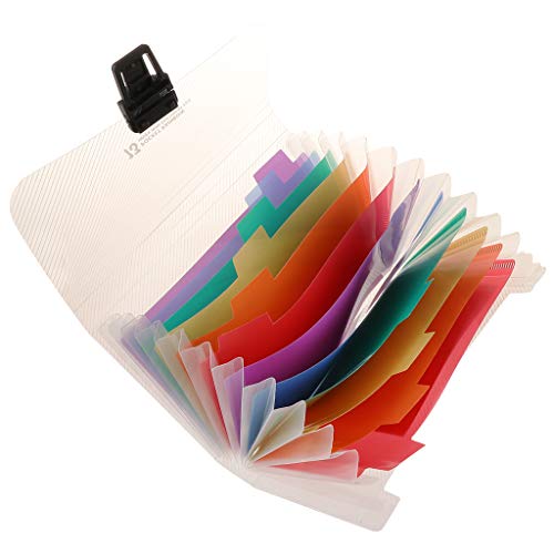 Mini A6 13 Pockets Expanding File Folder, Full-Size Flexible Flap and Cord Closure Provide Added Security and Safe Transport
