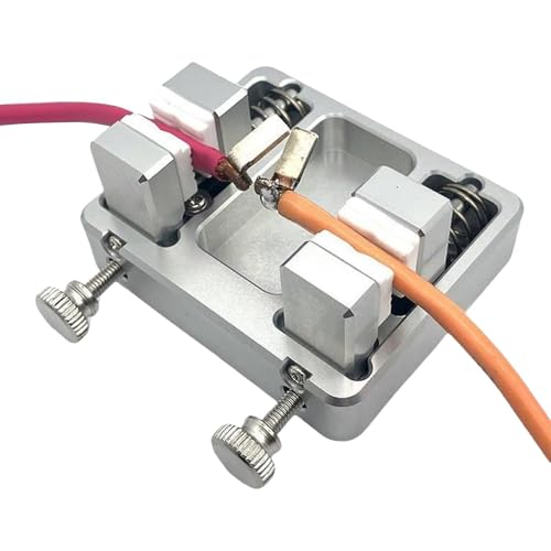 Soporte de alambre de soldadura, abrazadera de fijación resistente al calor, herramienta de montaje de 3 x 2.65 pulgadas con diseño, clip de soporte de soldadura, soporte de montaje electrónico con