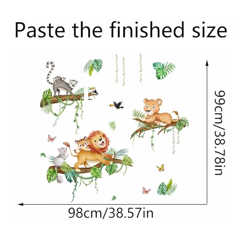Vinilos decorativos animales de la jungla 35.43"x11.81" miniatura 7