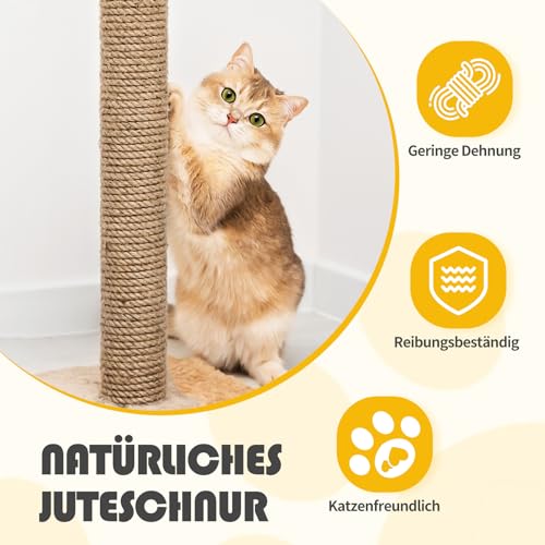 MDDK DY Sisalseil für Kratzbaum, 6 mm X 60 m Natur Sisalseil, Juteseil für Katzen, Kratzsäule Hanfseil, kratzbaum Seil, Jutekordel für Haushalt Garten DIY (6mm*60m)
