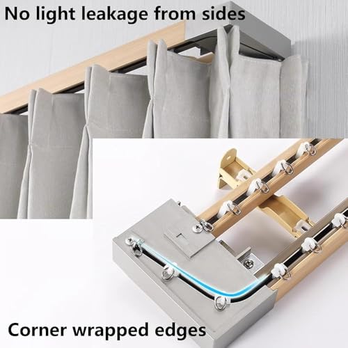 Tringle à rideaux double pour salon et camping-car beige 1m