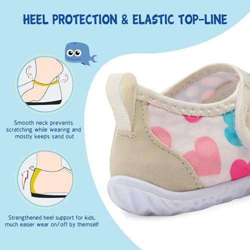 Image of LeIsfIt Toddler Water Shoes Boys Girls Barefoot Aqua Socks Kids Breathable Quick-Dry Swim Shoes for Beach Pool Surf