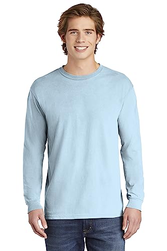 Comfort Colors Ringspun Garment-Dyed Long-Sleeve T-Shirt (C6014)- CHAMBRAY, XL