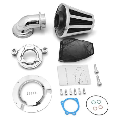 Image of Chrome Gauge Air filter for harley davidson street road glide road king air intake softail fatboy air cleaner dyna sportster XL (Type A : For Sportster XL models)