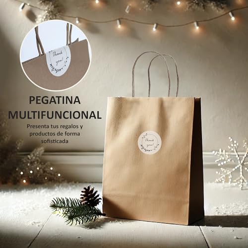 Bolsas papel kraft con asas reforzadas pack 60 bolsas medianas que no se rompen con el peso 2