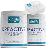 Draineur Détox PiùLife – 8 Extraits Végétaux – Ananas, Bromélaïne, Centella Asiatica, Bouleau, Orthosiphon, Pissenlit, Piloselle, Chardon-Marie, Asperge – Diurétique & Retention D'eau – 480 gelules