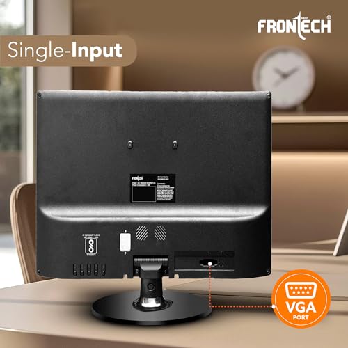 Image of FRONTECH 15.4 Inch HD LED Monitor | Refresh Rate 60 Hz,1280 x 800 Pixels | Wall Mountable, Slim Stylish Design with 16.7M Colors | VGA Ports, Built-in Power Supply (MON-0002,Black)