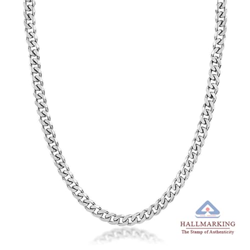 Image of TRUESILVER ACPL Solid 925 Sterling Silver Italian 3.5mm, 6.5mm Diamond-Cut Cuban Link Curb Chain Necklace for Men Women (16, 18, 20, 22, 24, 26 Inches)