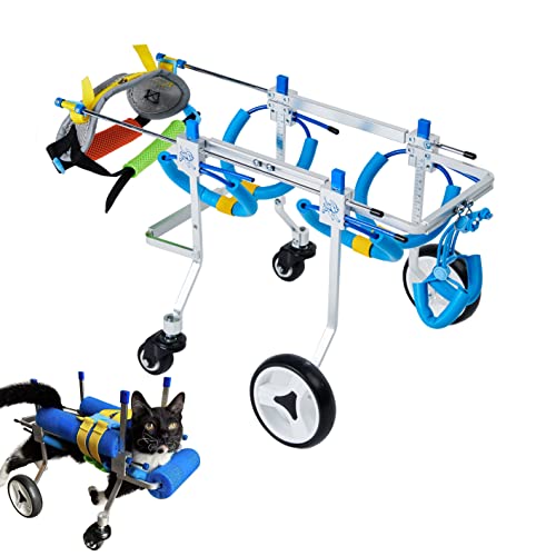 HobeyHove Carrinho ajustável com 4 rodas para cães/cadeira de rodas, rodas para exercícios de animai