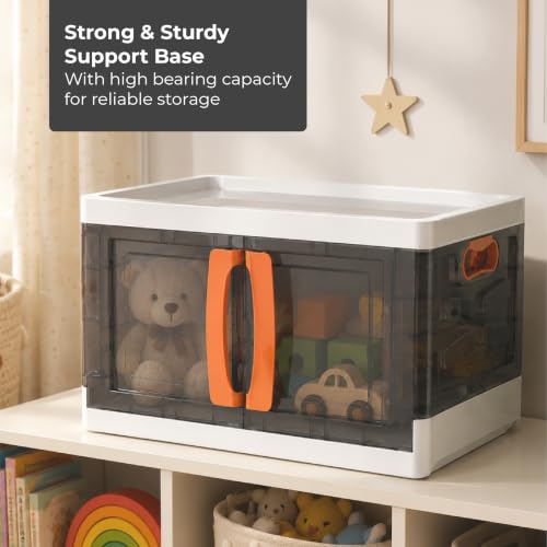 Image of Lifelong Foldable Storage Box with Top Opening & Front Double Door Design | Stackable Multipurpose Organizer for Clothes, Blankets, Bedding, Toys & Books | Ideal for Wardrobe, Closet, Bedroom