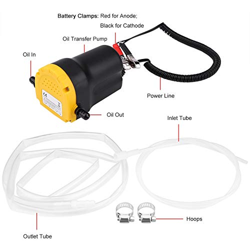 Ausla Pompa odsysająca napędowego, pompa do napędowego, pompa ssąca , DC 12 V, 60 W, 250 l/h, pompa opałowego, pompa paliwowa do samochodów, motocykli, łodzi