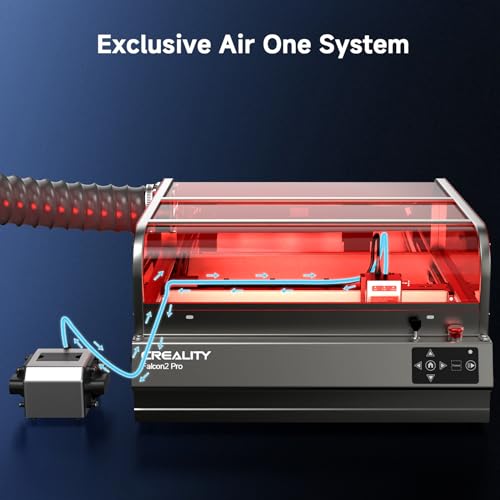 Image of Creality Falcon2 Pro 22W Laser Engraver, Enclosed Laser Cutter with Air Assist, HD Camera Positioning, Auto Fan, Class 1 Safety Laser Engravering Machine for Wood and Metal, Acrylic