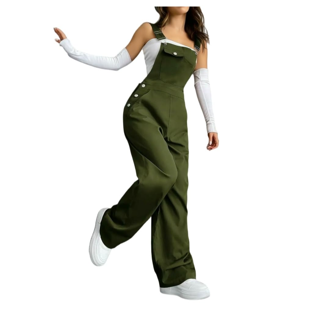 Salopette Donna Estiva,Tuta Casual Senza Maniche Da Donna, Elegante, Con Spalline, Pantaloni Larghi