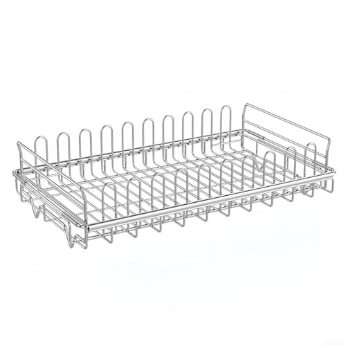 Escurreplatos extensible de acero inoxidable con base de drenaje eficiente 2