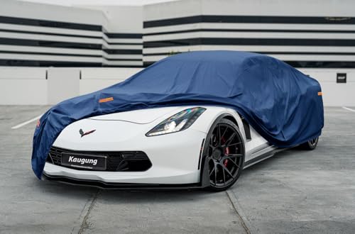 Image of Kaugung Custom Fit Car Cover for Chevrolet Chevy Corvette C8 C7 C6 C5 C4 C3 C2, Waterproof All Weather Outdoor Protection, Breathable Coupe & Convertible