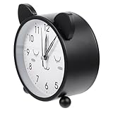 BESPORTBLE Sveglia da Tavolo Silenziosa Luce Notturna, Piccolo Orologio da Scrivania in Metallo per Camera da Letto, Comodino e Ufficio, Design Arrotondato senza Ticchettio, per Arredamento