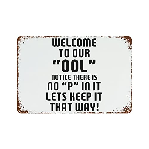 Panneau vintage Welcome to Our Ool plaque métallique décorative maison et extérieur