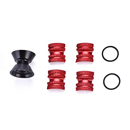 flexman Headset Expander Plug, Aluminum Alloy 28.6mm Fork Tube Accessories Reusable Removable Bike Stem Headset Top Cap for Mountain Bike Road Bikes (Red)