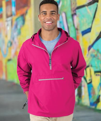 Image of Charles River Apparel Unisex Pack-N-Go Pullover Jacket | Lightweight packable Softex pullover with hood and pouch pocket; wind and water-resistant layer for travel and events.