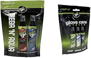 gloveglu Men's MEGA + Aqua Bundle Bag Megagrip Aquagrip 120ml Bottle Improve Goalkeeper Glove Grip, Black, One Size