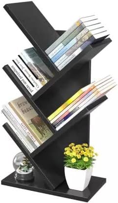 Callas Storage Book Shelf | Home Storage Organizer | Display Shelf Rack | Counter Top Bookcase Book Shelf | Home Décor Display & Storage Rack Cabinet Unit | BS-6-Black