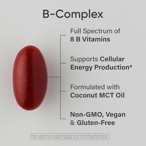 Sports Research® Vitamin B-Complex - Full Spectrum of B Vitamins with Methylated B12 & Folate - Gluten Free · Plant-Based · Non-GMO · Vegan-Friendly Formula - 120 Veggie Softgels - Image 3