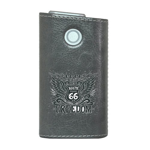 glo グロー グロウ 専用 レザーケース レザーカバー タバコ ケース カバー 合皮 ハードケース カバー 収納 デザイン 革 皮 GRAY グレー 英字 かっこいい おしゃれ 011856