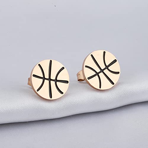 SEIRAA Basketball Earrings Sport Ball Stud Earrings Basketball Jewelry for Basketball Lover Basketball Player Fan Gift2