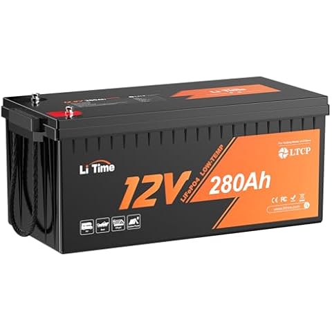 LiTime 12V 280Ah Plus Low-Temp Protection LiFePO4 Battery Built-in 200A BMS, Max 3584Wh Energy, Lithium Iron Phosphate Battery Perfect for Trolling Motors,Yacht, Marine, Boat, RVs, Home Energy Cover