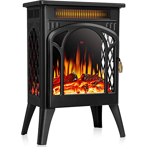 Antarctic Star 16-Inch Freestanding Electric Fireplace with Remote and 3D Flame Effect, ETL Certified for Indoor Use