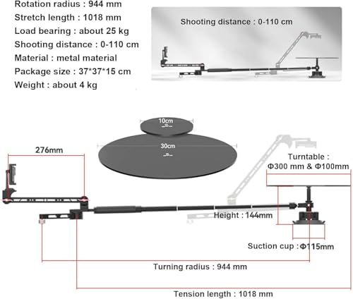 Image of Foldable Panoramic Rotating Shooting Platform,Rotating Camera Slider 360 Photo Booth Professional Video Equipment Video Rotating Platform for Filmmakers Videographers
