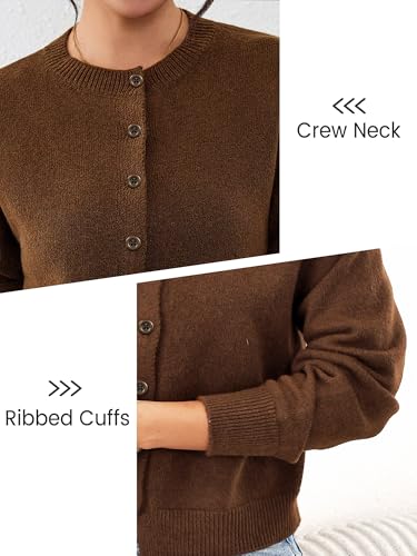 Image of Ibeauti Cropped Cardigan Sweaters for Women 2026 Trendy Spring Y2k Outfit Long Sleeve Button up Open Front Short Knit Sweater