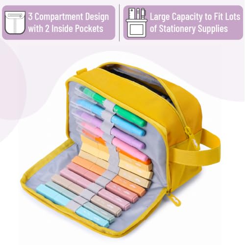 Image of Mr. Pen- High Capacity Pencil Case, Large Pencil Pouch with 3 Compartments and 2 Pockets, Large Pencil Bag with Smooth Zipper, Cute Pencil Case Pouch Organizer, School Supplies for Teens