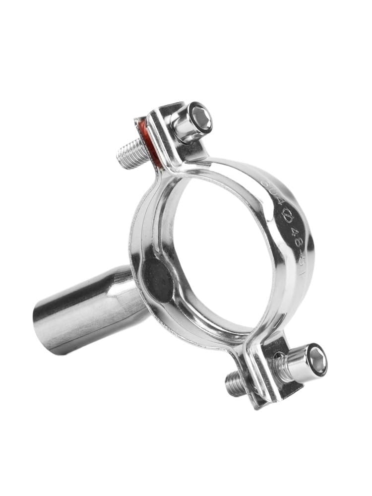 Anygkt 48-51Mm 1Pc 304 Stainless Steel Pipe Clamps Double Screw Hanger Bracket Clamp