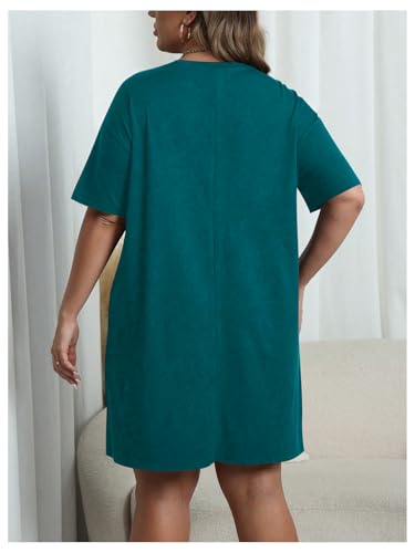 Image of SOLY HUX Women's Plus Size T Shirt Dress Half Sleeve Crewneck Loose Summer Dresses