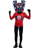 MSSmile-FANKID TV Camera Costume for Kids TV Man Camera Man Jumpsuit Cosplay Video Game Costumes Halloween Clothing(5-6Y/120CM,TVH2)