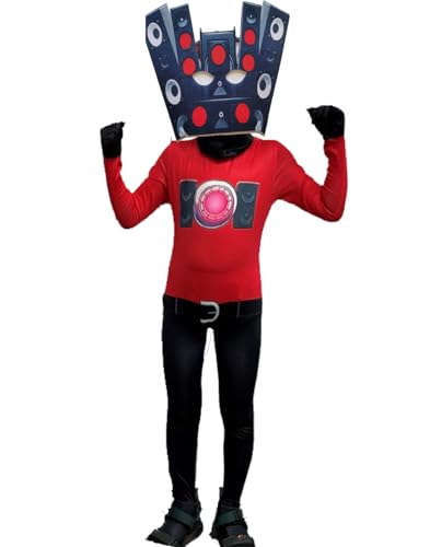 MSSmile-FANKID TV Camera Costume for Kids TV Man Camera Man Jumpsuit Cosplay Video Game Costumes Halloween Clothing(6-7Y/130CM TVH2)