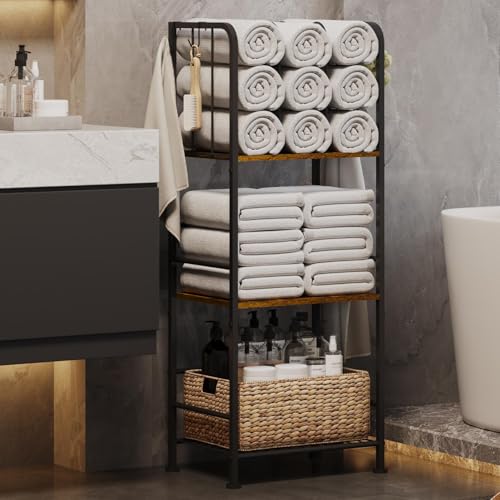 Towel Racks for Bathroom 3-Tier M-Shaped Detachable Dividers, Durable Metal Towel Holder, Pool Items...