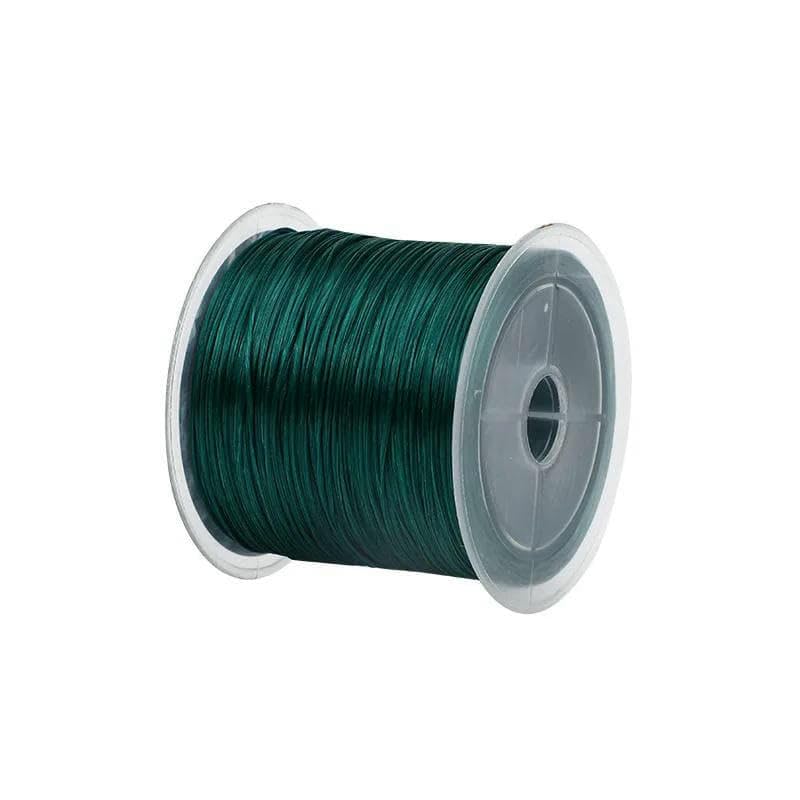 Hilo elástico de Cristal, Colorido y de Alta Elasticidad, para joyería, cordón Encerado, Color Verde Oscuro, 100 m