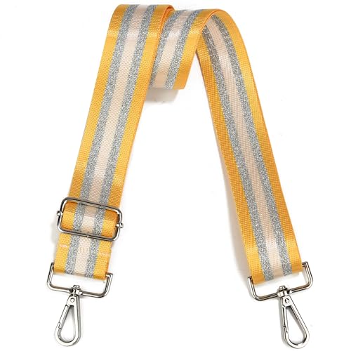Image of LVYOUME Purse Strap Silver Hardware Wide Bag Straps Replacement Crossbody Adjustable Shoulder Strap for Purses