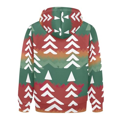 Kids Hoodies Sweaters Christmas Xmas Trees Hooded Sweatshirts with Big Pockets for Boys Girls B04003152