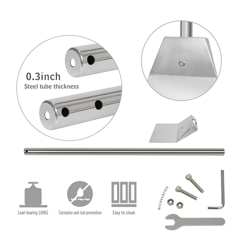 Image of Heavy Duty Stainless Steel Pooper Scooper,Large Spade Poop Scoopwith Long Handle,33.4 inch Scooper for Pet Waste Indoor Outdoor Cleaning Easy Wash (Pooper Scooper Only)