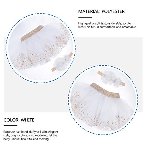 Conjunto de saia tutu para bebês KESYOO com saia de tule de poliéster para meninas para apresentaçõe