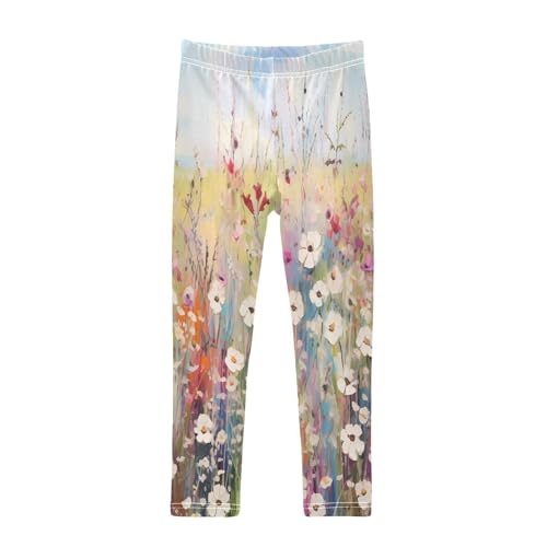 Toddler Girls Leggings Printed Yoga Pants Leggings Painting Daisy for Kids