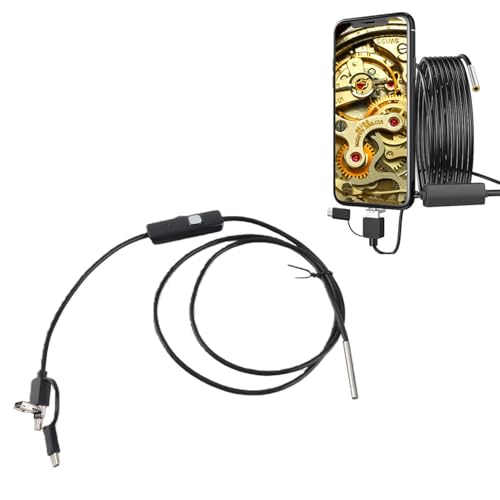Cámara EndoscópiCA USB, Endoscopio de Inspección Delgado con Lente HD de 3,9 Mm Y 1280X720 Y 6 Led Ajustables para Inspección de Tuberías, Teléfono, Plástico, 1 M