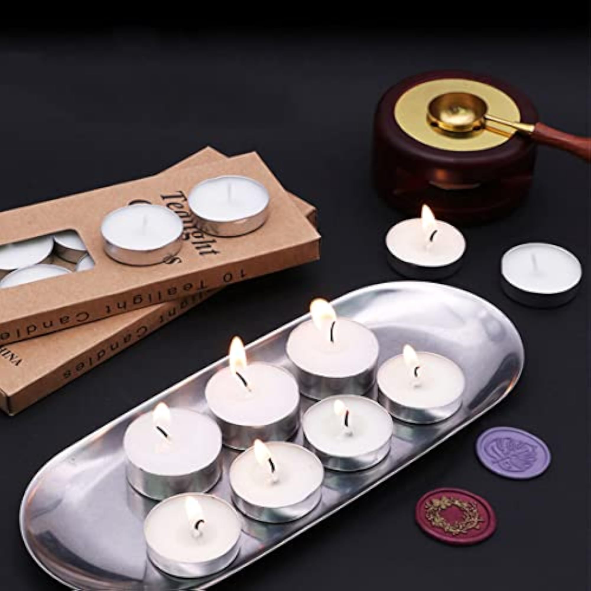 Mini Tealight Candles, Unscented Tea Lights, 4-5 Hour Burn