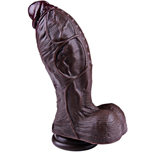 3 Diameter Huge Black Dildo,10.4 Realistic Giant Silicone Dildo,Thick Extra Large Penis Suction Cup XXL Fat Long Anal Plug, G-spot Anal Wide Penis Adult Toy for Experienced Men and Women