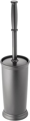 Miniatura 9 de mDesign - Escobilla de inodoro y soporte de plástico para almacenamiento de baño y organización, ahorro de espacio, resistente, limpieza profunda,